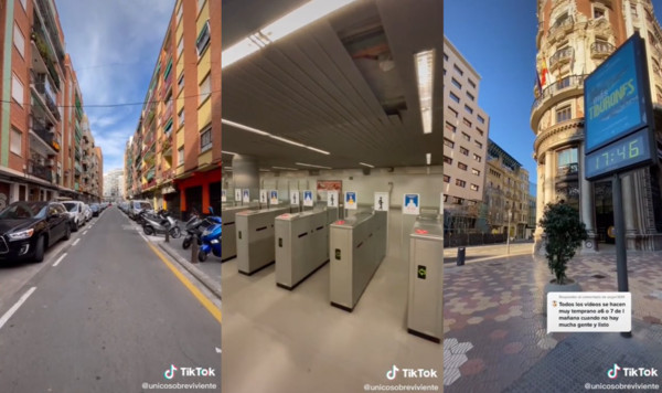 ▲西班牙一名網友聲稱自己穿越到2027年，並拍下街景上傳影片。（圖／抖音）