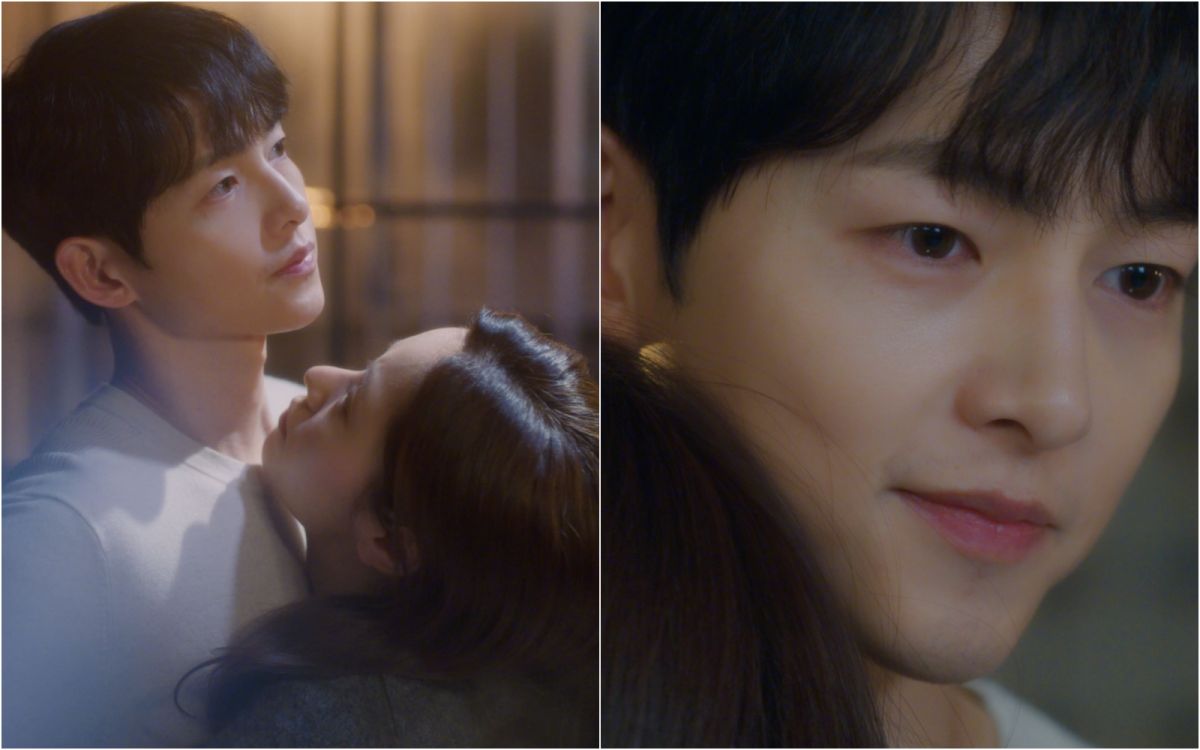 ▲劇中，宋仲基（左）被全余贇擁抱，結果女方表示沒感覺。（圖／Netflix）