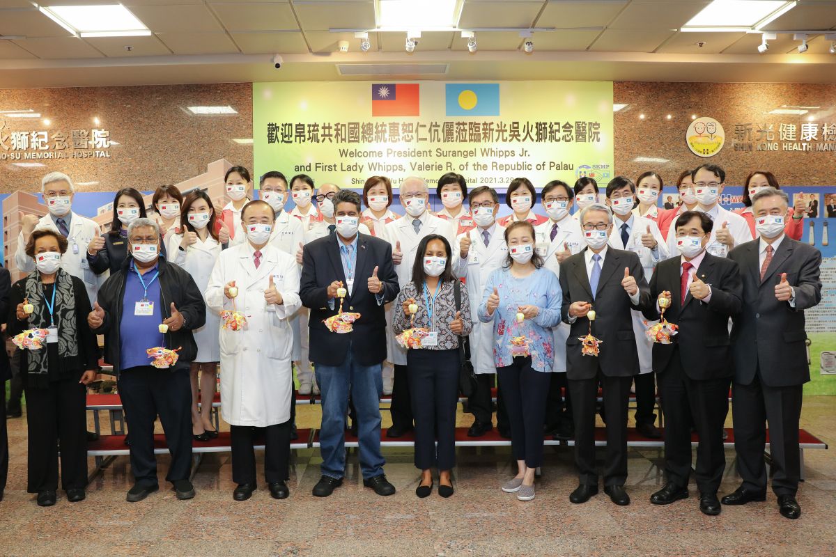 ▲帛琉總統惠恕仁今（29）日前往新光醫院進行健康檢查。（圖／新光醫院）