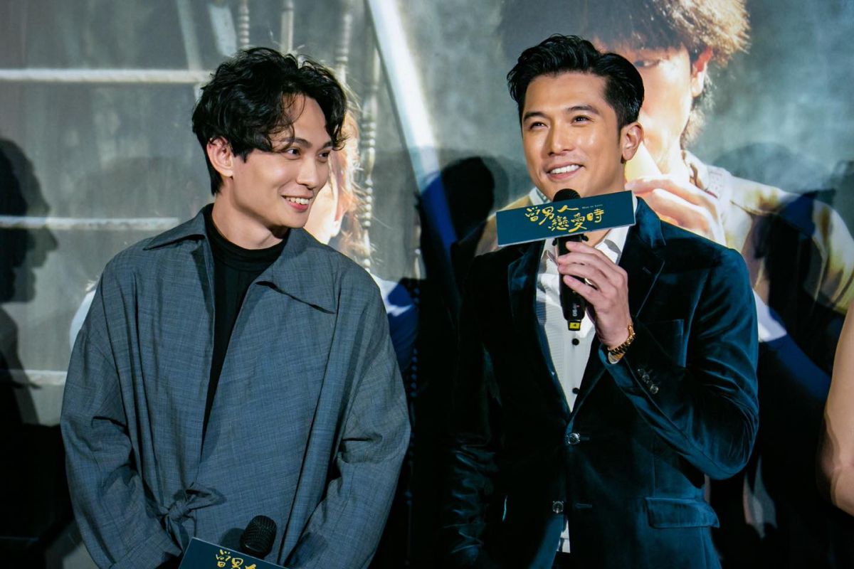 ▲《當男人戀愛時》票房破億，穩坐全台票房冠軍，導演殷振豪（左）、男主角邱澤皆開心回應。（圖／當男人戀愛時粉專）