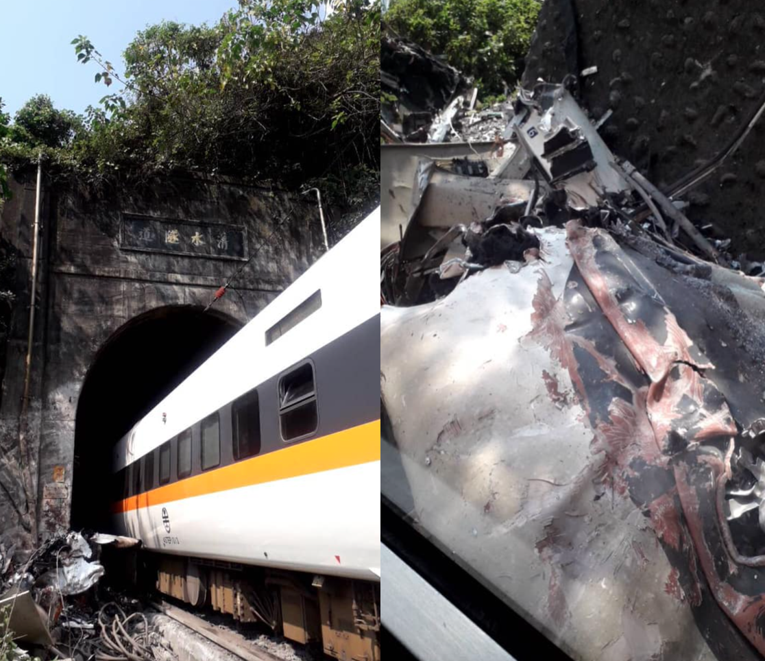 ▲台鐵408車次太魯閣號殉職的袁姓司機前年才與女友結婚，在台鐵集團婚禮成婚當天更向妻子喊話要「讓愛的騰雲號跑一輩子」。（圖／翻攝自《花蓮同鄉會》）