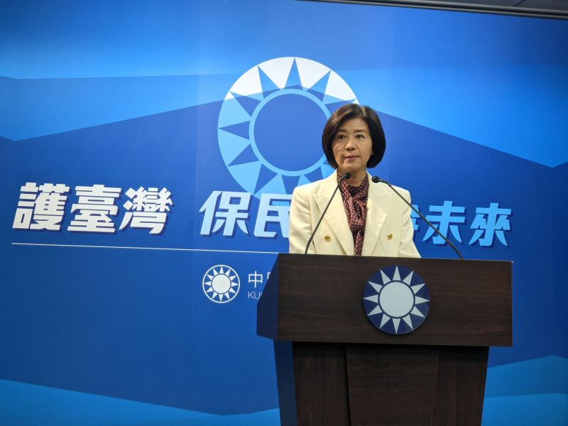 ▲國民黨文傳會主委王育敏表示,社會各界仍哀痛太魯閣案,國民黨決定延後10日開始進行的公投街頭宣講活動。(圖/國民黨提供)