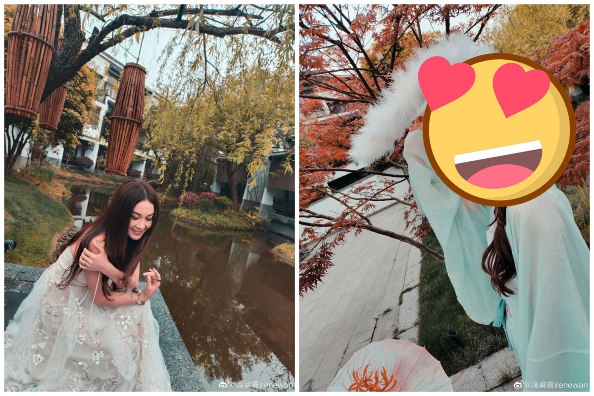 ▲溫碧霞曬出古裝美照，讓人想起當年的「最美妲己」。（圖／翻攝溫碧霞微博）