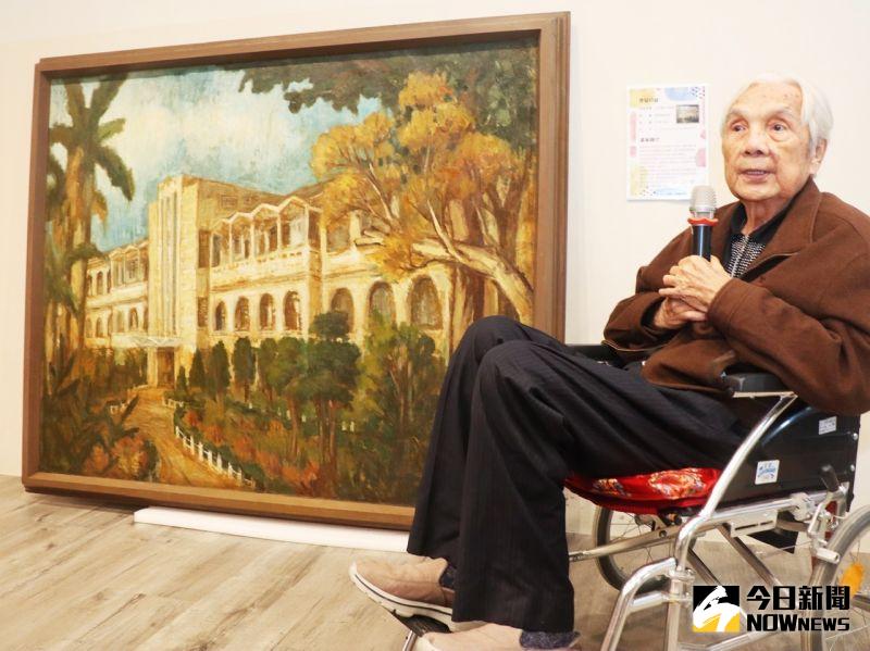 ▲87歲的陳瑞福是高雄第一位能將畫作在國立國父紀念館展出的名畫家。圖/記者陳美嘉攝,2021.04.07)