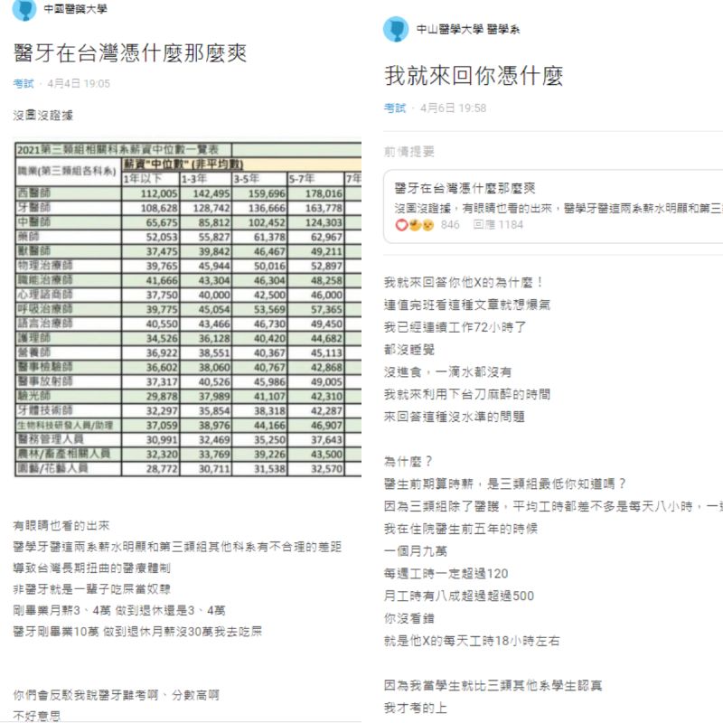 ▲文章也引來醫學本科生出面打臉,表示高薪基本上全都是用他人無法體會的辛勞換來的。(圖/翻攝《Dcard》)