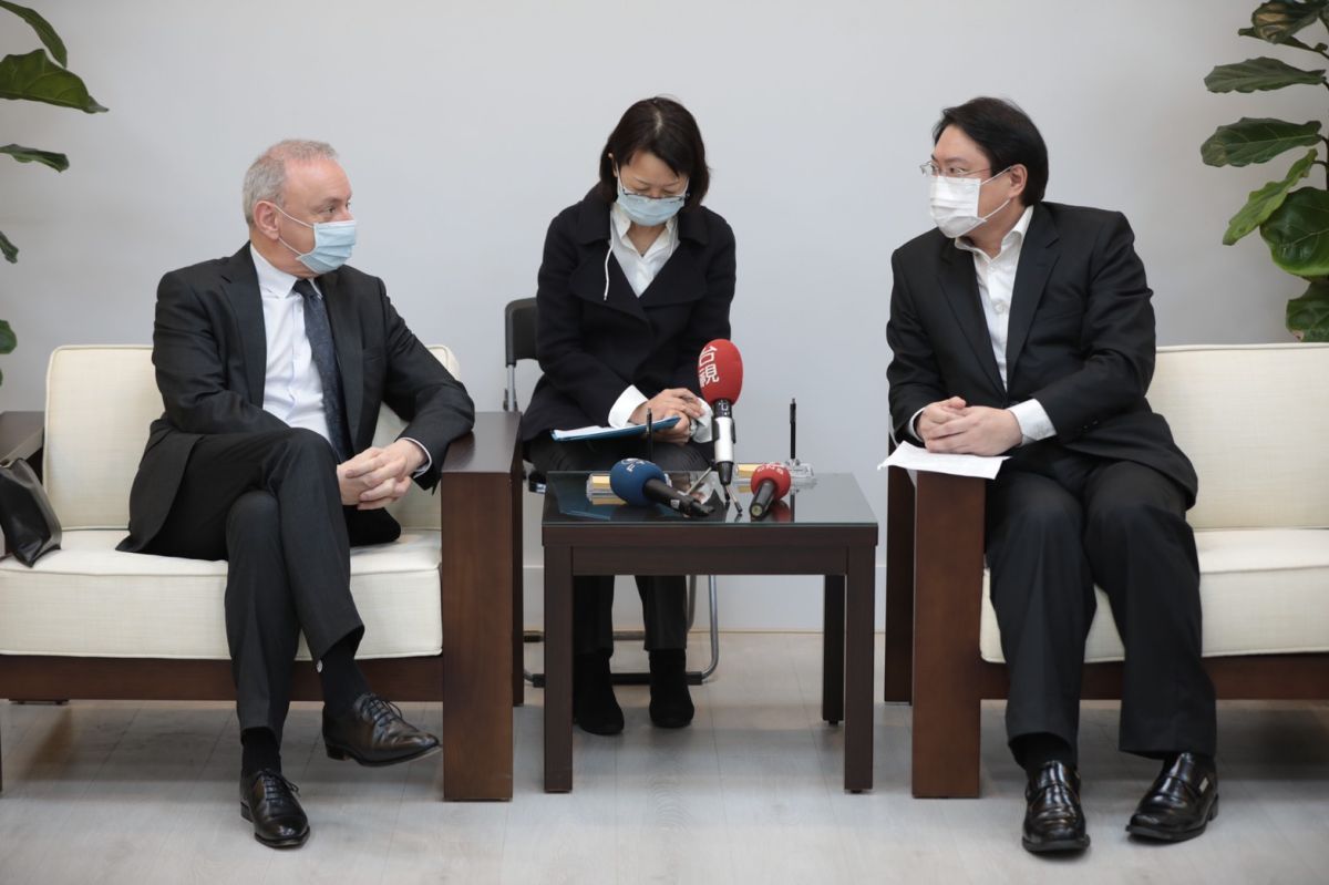 ▲法國在台協會主任公孫孟今（7）日拜訪基隆市長林右昌。（圖／基隆市政府提供）