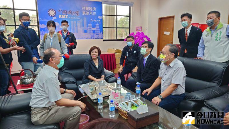 ▲高雄市長陳其邁到國民黨團拜會。(圖/記者鄭婷襄攝,2021.04.09)