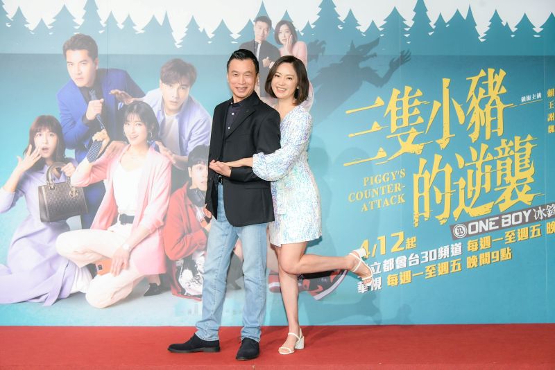 ▲李天柱（左）、劉瑞琪出席新戲首映會。（圖／三立）