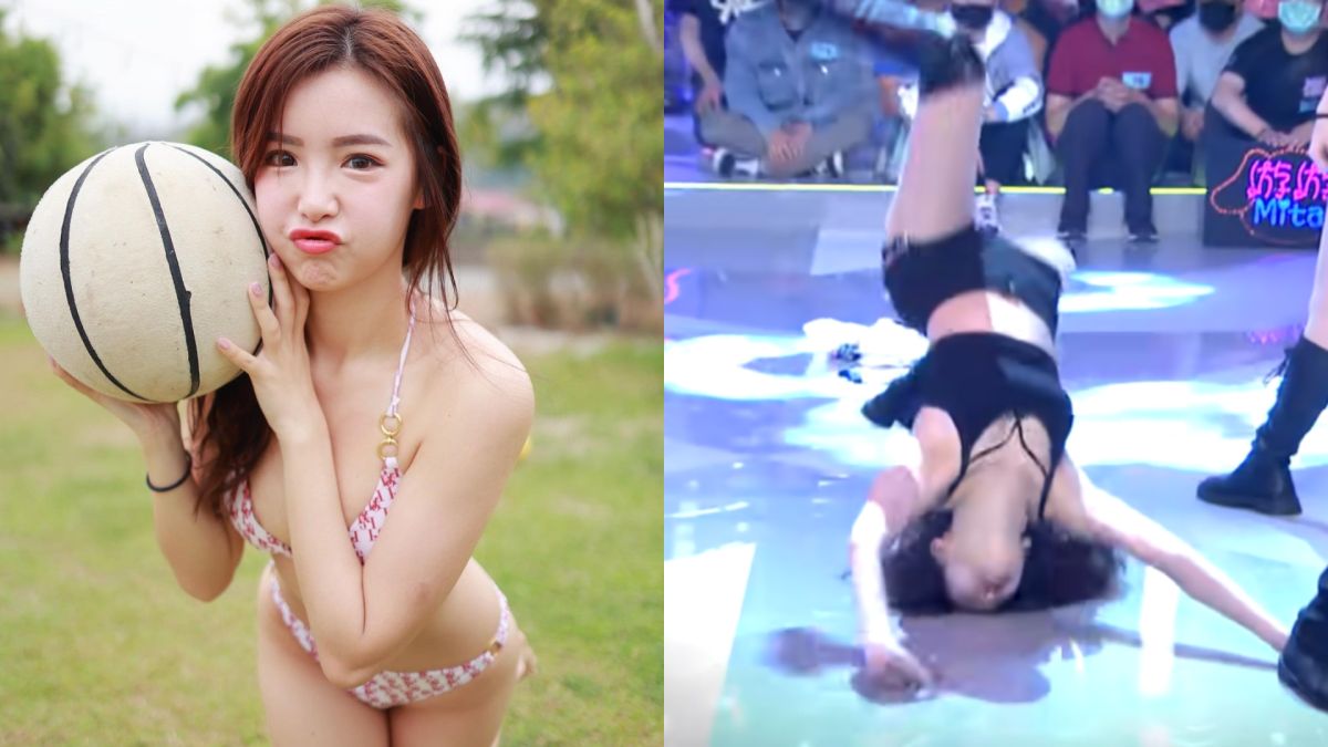 ▲李恩菲節目現場後翻重摔，意外瞬間全被錄下。（圖／李恩菲IG、綜藝大熱門YouTube）