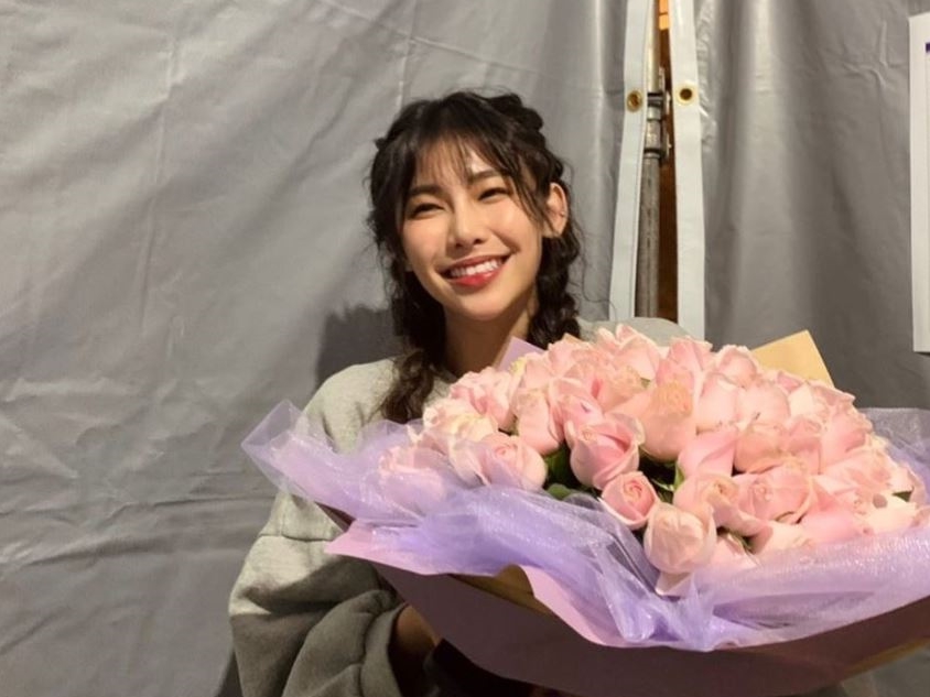 ▲采子錄製《全明星運動會》與何孟遠傳出緋聞。（圖／翻攝采子IG）