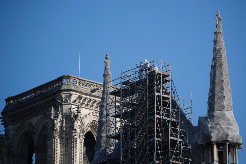 ▲巴黎聖母院2019年4月15日遭遇大火，該建築著名的穹頂因此塌陷，讓不少巴黎人感到惋惜。（圖／美聯社／達志影像）
