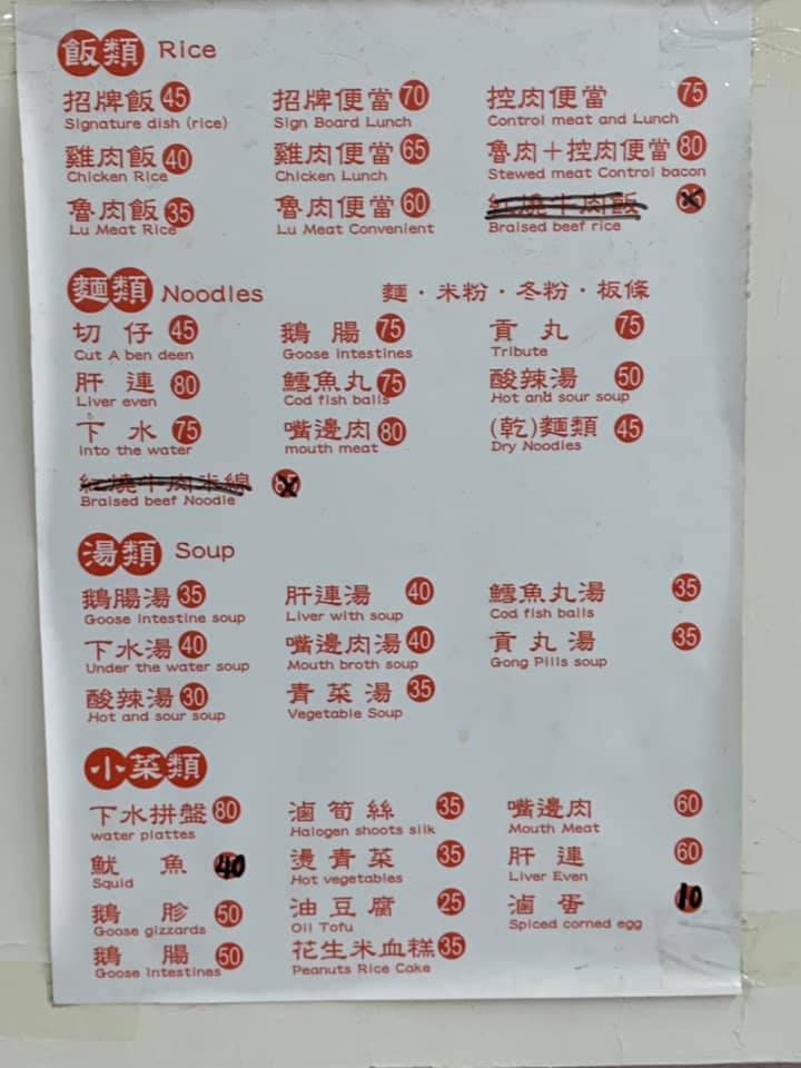 ▲菜單上常見的雞鴨內臟「下水」,被翻譯成「into