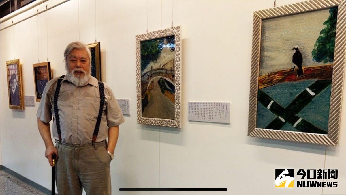 ▲「詩情畫意．天人合一～一幅琉璃畫的誕生」孫吳也創作展，在高雄國立科學工藝博物館藝文走廊展出。（圖／記者陳美嘉攝，2021.04.16）