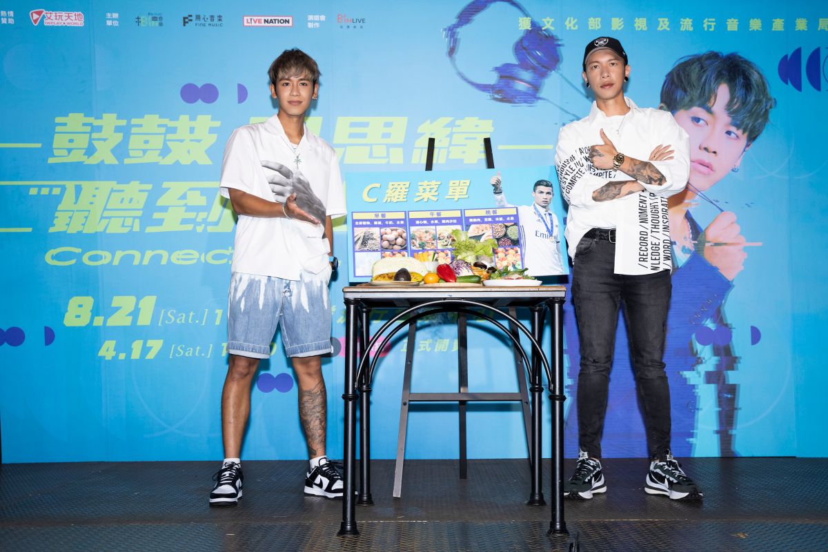 ▲鼓鼓（左）談《全明星運動會》中與他同隊的采子近況。。（圖／相信音樂提供）