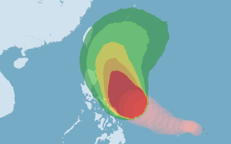▲吳聖宇指出，舒力基將在21日之後較靠進台灣，可能為東部帶來雨勢，而23日如果能帶來華南雲雨，將會是4月降雨的最好時機。（圖／翻攝自中央氣象局）