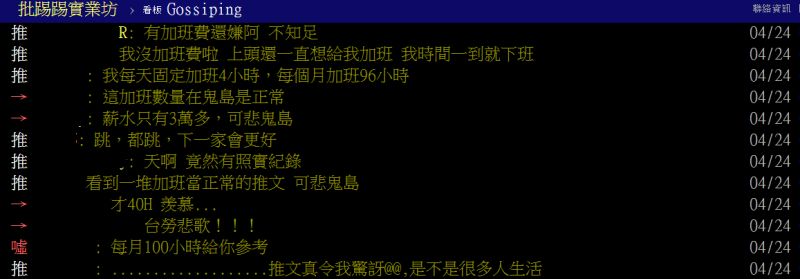 ▲不少網友認為公司有照算加班費，感慨認為這種待遇在台灣已經算不差了。（圖／翻攝PTT）