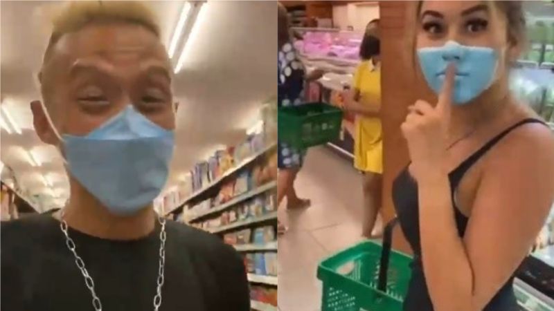 台網紅與女友人畫假口罩逛超市　將遭峇里島驅逐
