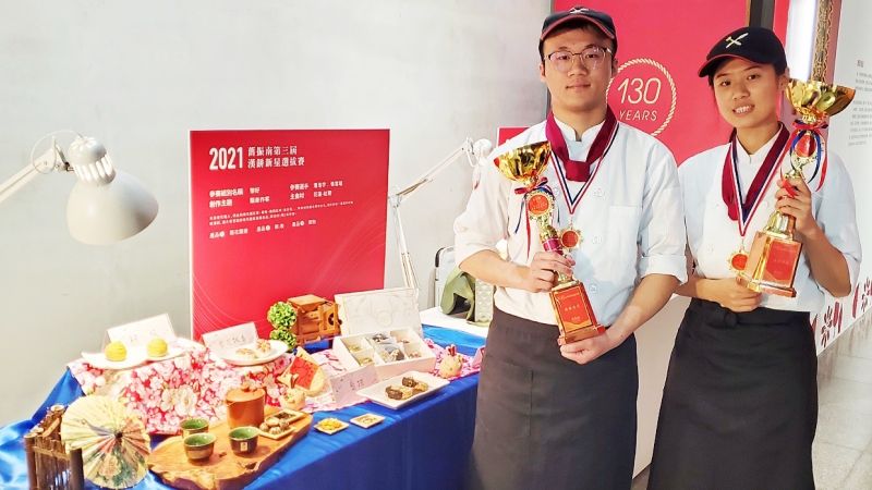 ▲來自樹德科技大學的潘浩宇、張雲瑄同學以花蓮的紅藜做為主題食材，奪得新星選拔賽冠軍。（圖／舊振南提供）