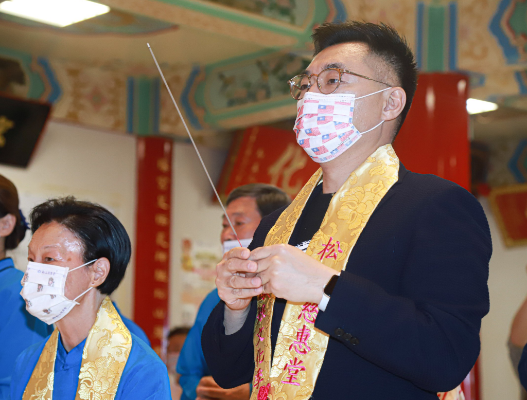 ▲國民黨主席江啟臣今日出席台北松山慈惠堂活動。（圖／記者葉政勳攝,2021.04.30）