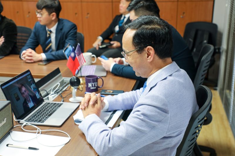 朱立倫視訊美國胡佛研究所學者 強調國民黨堅定親美
