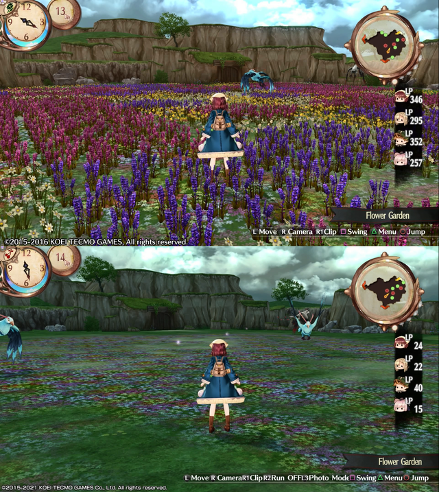 上方為PS3版的畫面，下方是DX版本的畫面。