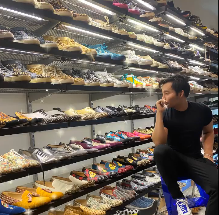 ▲Kane Lim的房子裡有整面牆收納珍藏的名牌鞋。（圖／翻攝Kane Lim IG）