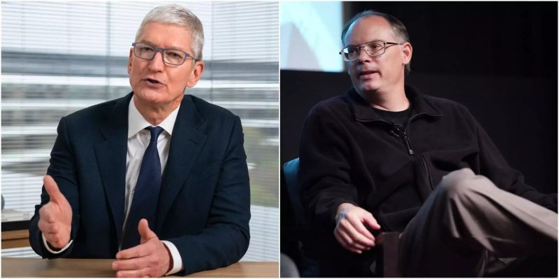 蘋果CEO－Timothy Donald Cook（左）Epic CEO－Tim Sweeney（右）