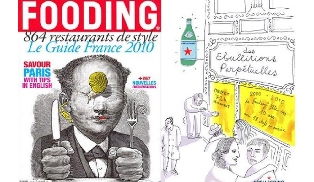 ▲插畫為以反米其林為號召的法國餐館指南Lefooding慶祝對米其林革命運動10週年的封面圖。 (圖／翻攝自Lefooding)