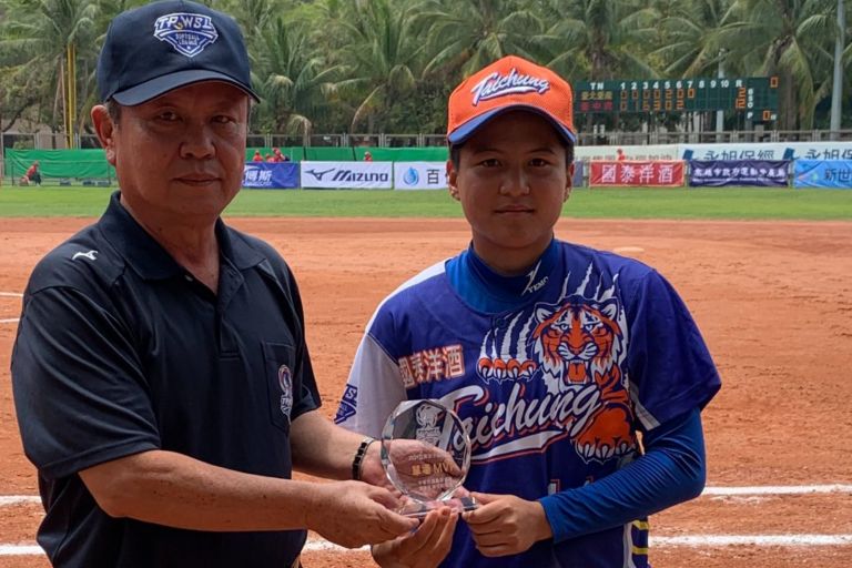 ▲臺中企聯虎首勝，陳安心5打點。（壘協提供）