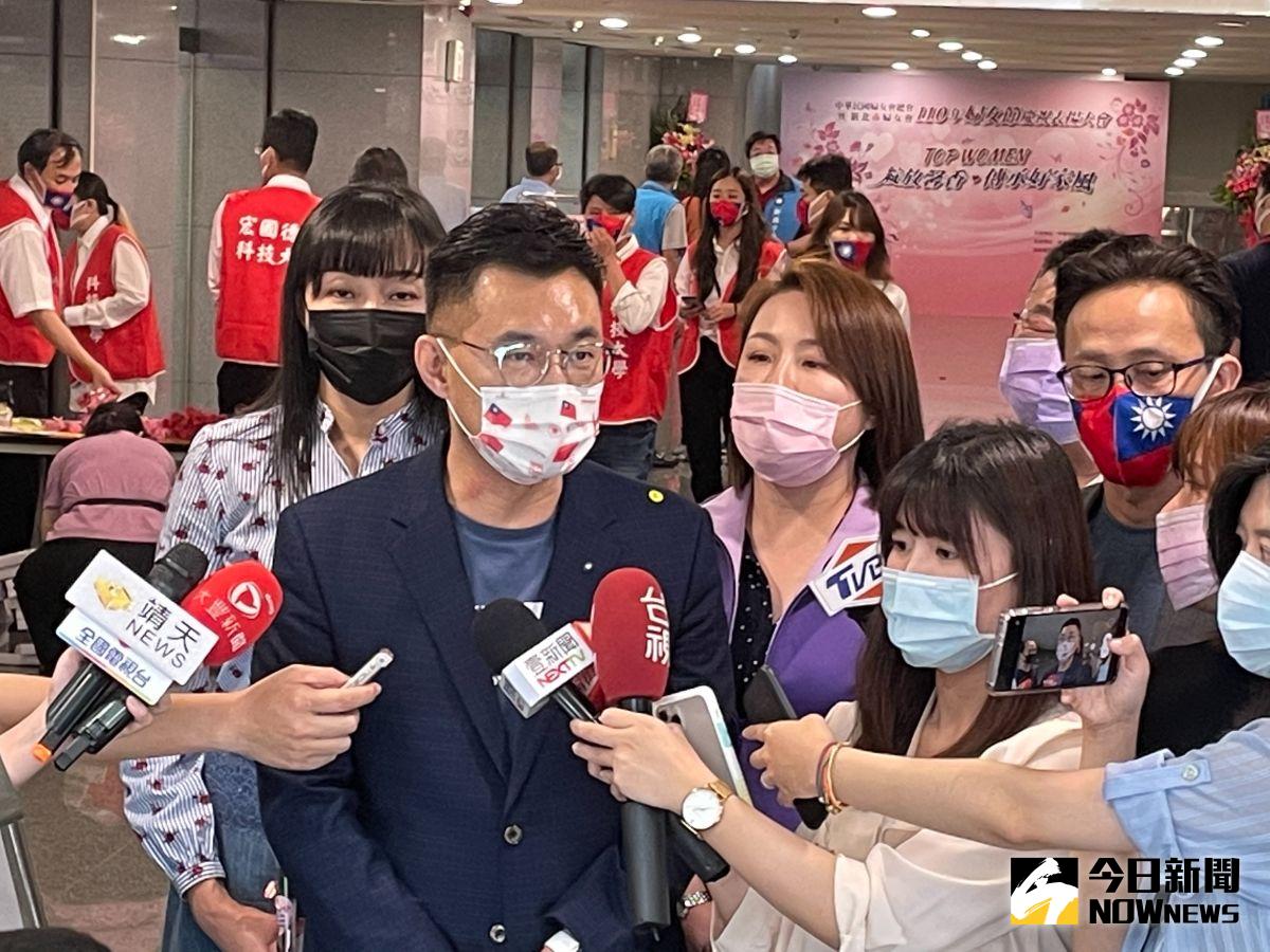 ▲國民黨主席江啟臣認為，不要把黨主席的選舉看成一場戰役，或「零和的遊戲」。（圖／記者陳志仁攝，2021.05.04）