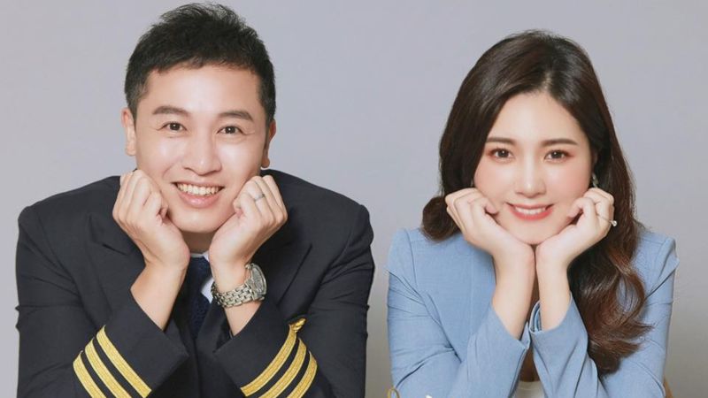 ▲女主播虞承璇(右)老公被誤會是華航確診機師。(圖/虞承璇臉書)