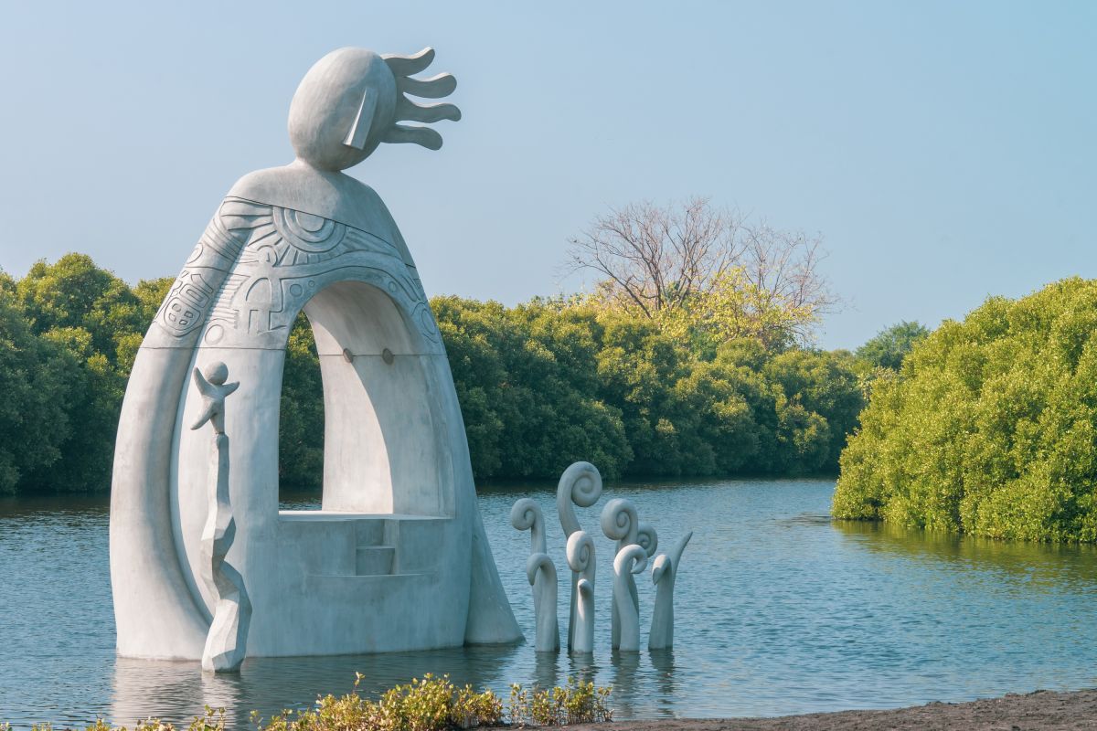 ▲屏東大鵬灣的鵬村濕地裝置藝術《造物手》屢傳捷報。（圖／鵬管處提供）