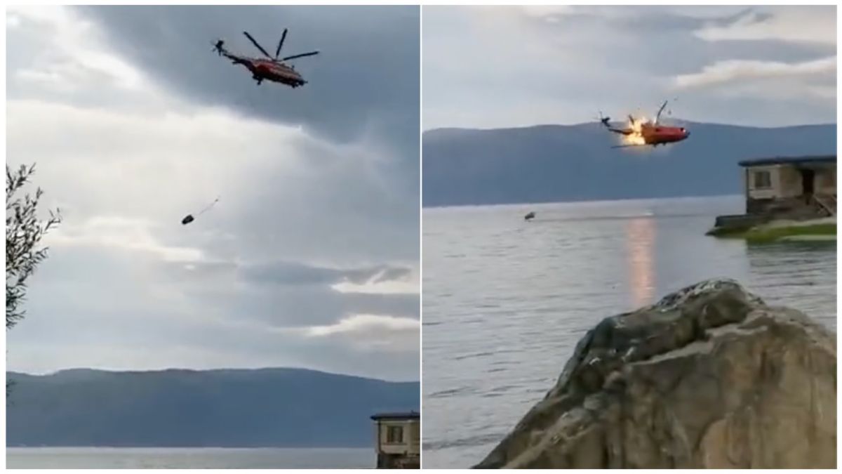 ▲雲南一架正在執行救火任務的直昇機驚傳爆炸墜毀。（圖／翻攝自微博）