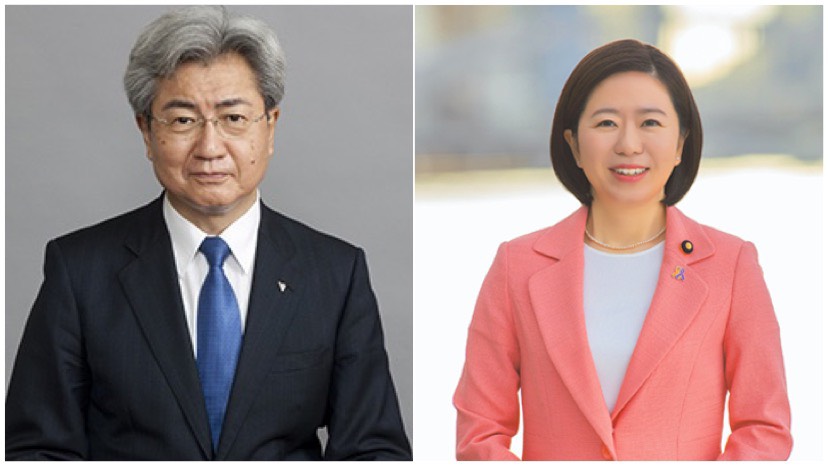 ▲日本醫師協會會長中川俊男（左）籲民眾待在家防疫，卻被爆出他帶頭出席日本議員自見花子（右）的募款派對。（圖／翻攝自日本醫師協會／自見花子推特) 