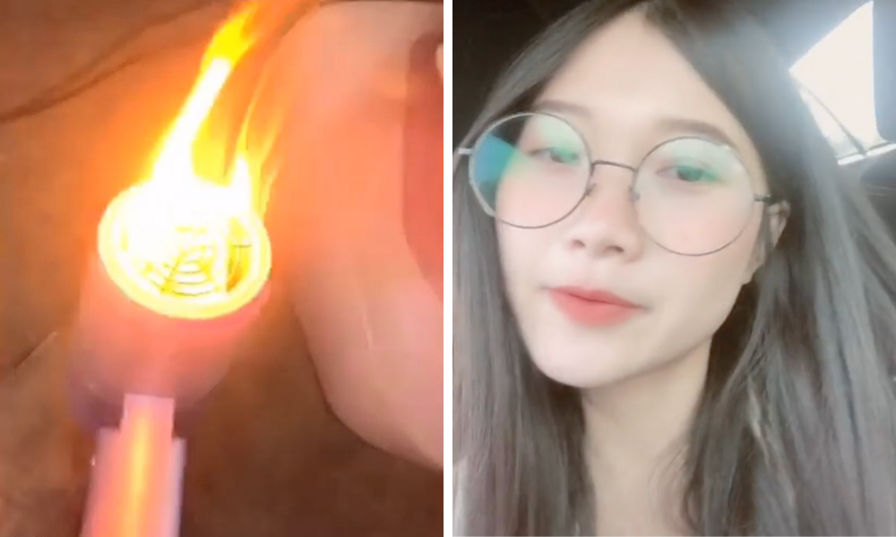 ▲泰國抖音帳號@oiwwi開箱吹風機。（圖／翻攝自抖音）