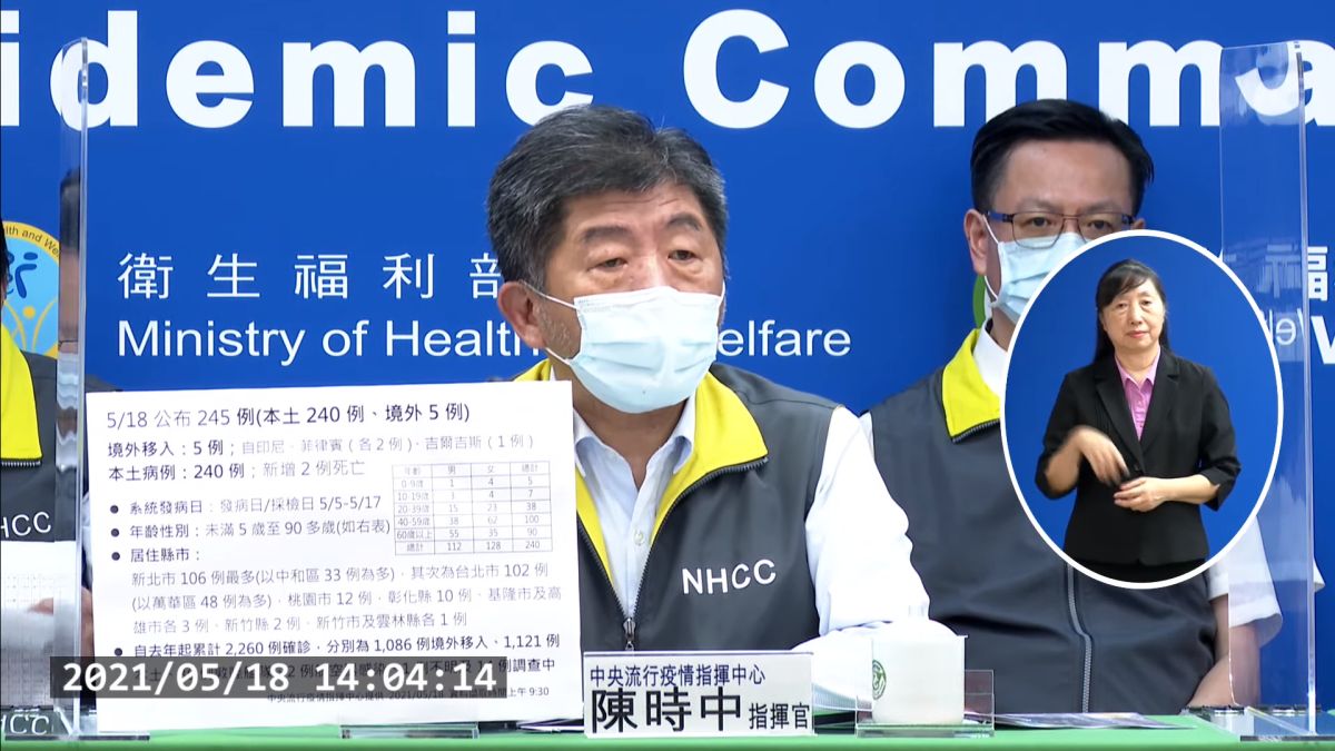 ▲台灣昨日新增333例本土個案，中央流行疫情指揮中心今（18）日再宣布增加240例本土確診案例，不過就有網友爆料，友人連續兩天傳給他「333、240」神秘數字。（圖／翻攝指揮中心直播畫面）