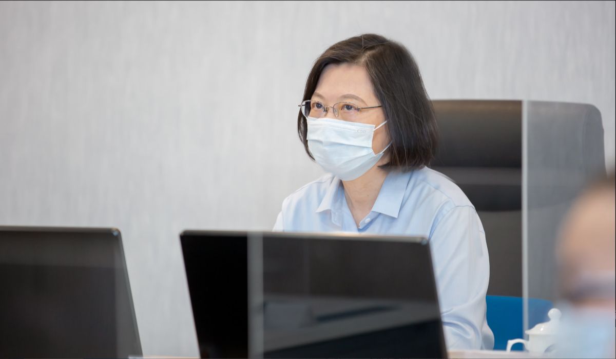 ▲本土疫情情勢險峻，蔡英文到國防部視察，掌握國軍防疫工作進度。（圖／總統府提供）