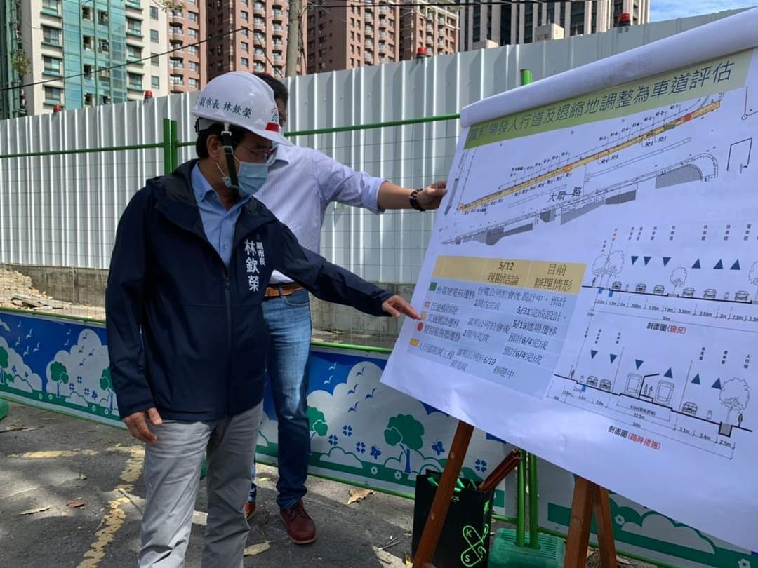 ▲高市副市長林欽榮今赴富邦凹子底開發基地，勘查輕軌二階工程周邊前置準備工作。（圖／高市府捷運局提供）
