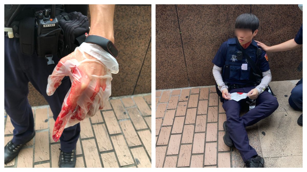 ▲22日台北車站附近發生2名員警遭砍事件。（圖／中正一分局提供）