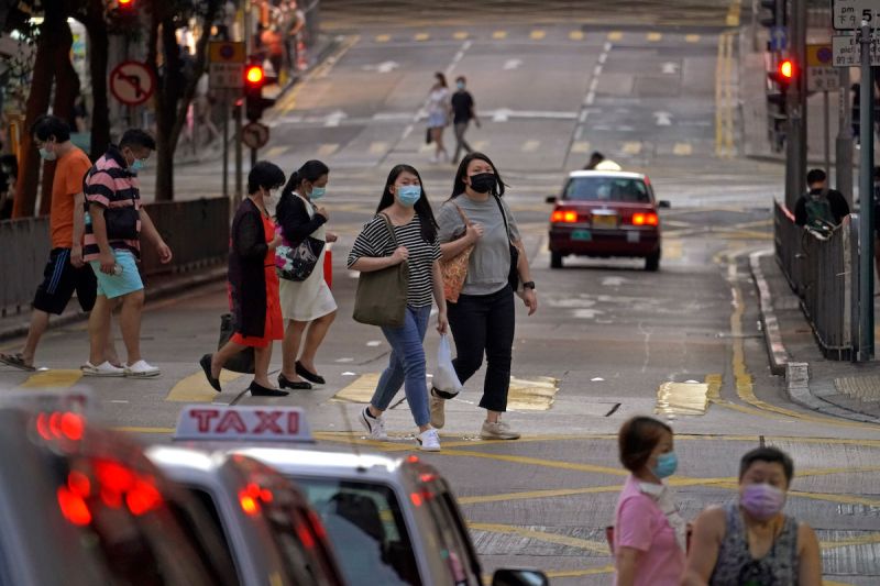 ▲疫情之下的香港街頭。（圖／美聯社／達志影像）