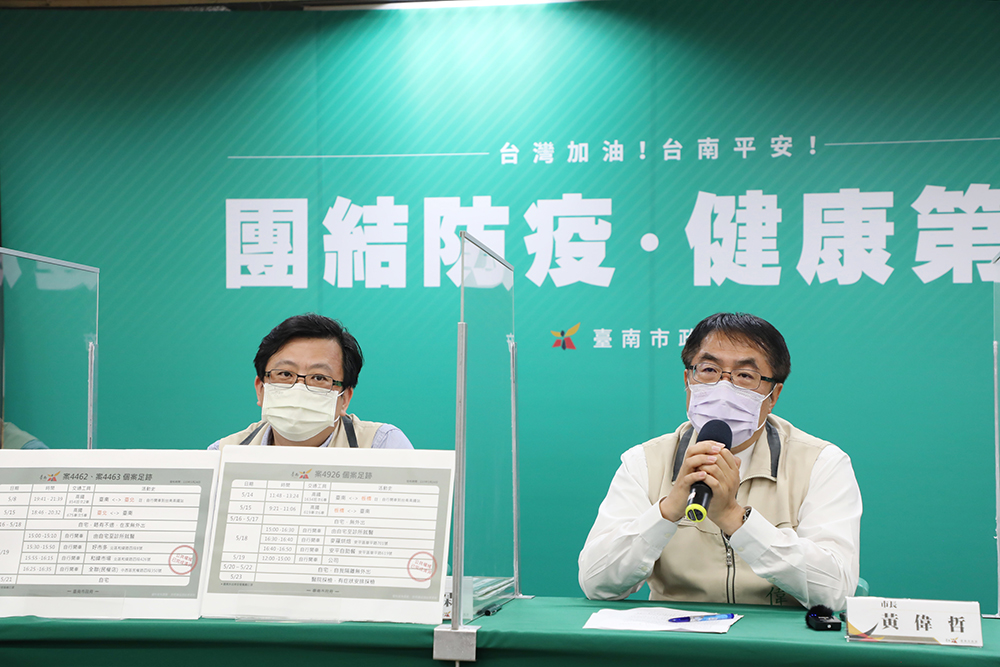 ▲黃偉哲表示對於對於防疫期間是否延長，將尊重中央決定（圖／記者陳諭申攝，2021,05,24）