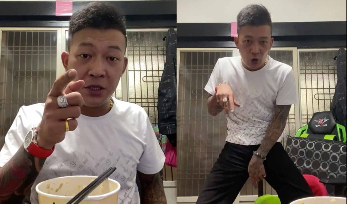 ▲網紅鳳梨鼠薯日前在臉書直播，爆氣怒譙外送員將餐點丟包在地上。（圖／翻攝鳳梨IG）