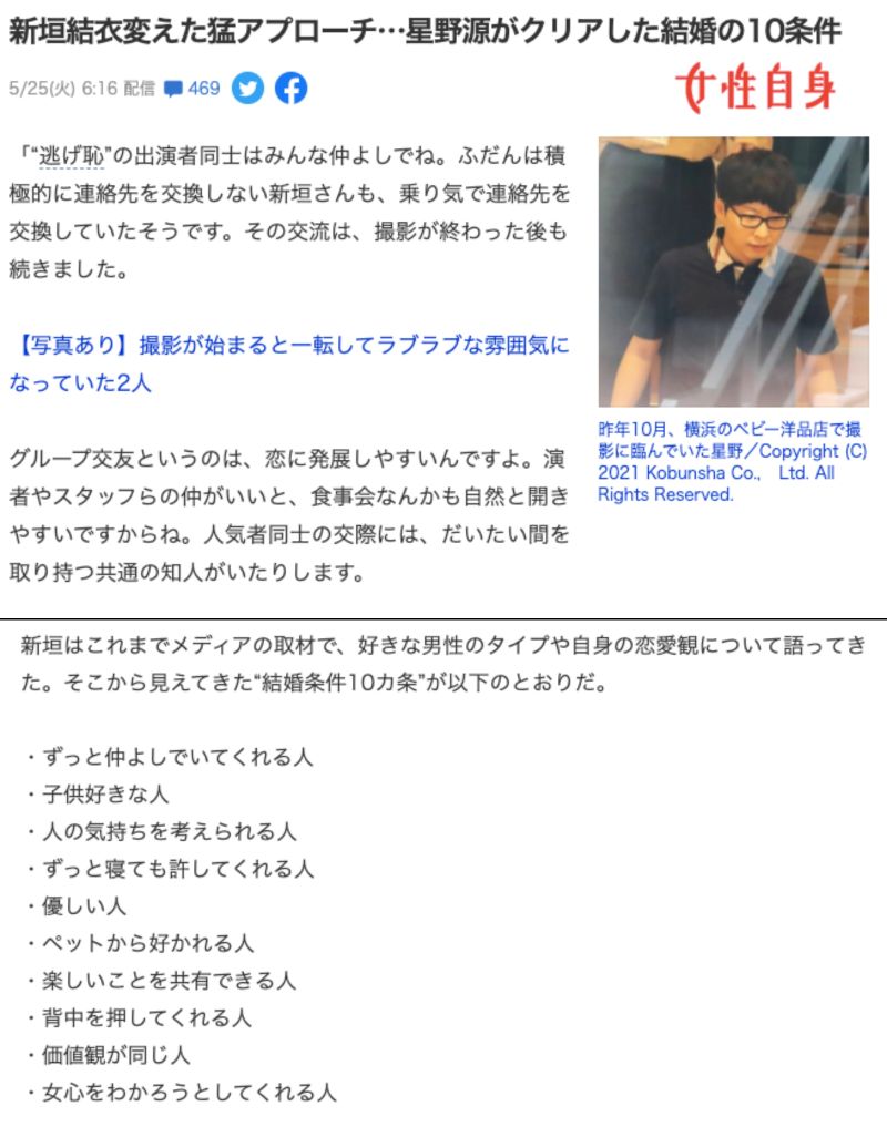 ▲新垣結衣曾訂下的「結婚條件」今被翻出。（圖／翻攝日本Yahoo、女性自身）