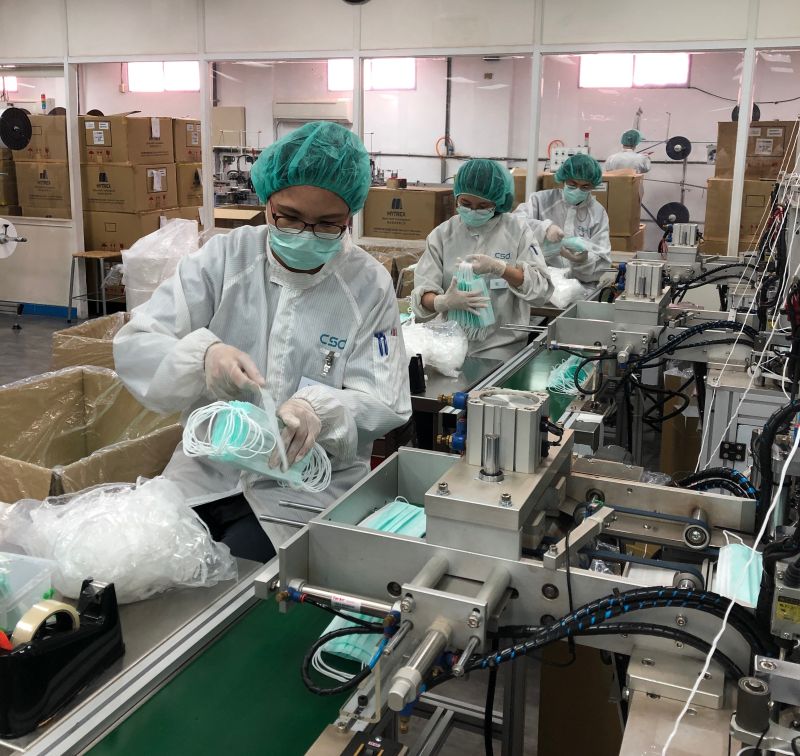 疫情升溫     中衛口罩減少外銷9成產量留台灣守護全民
