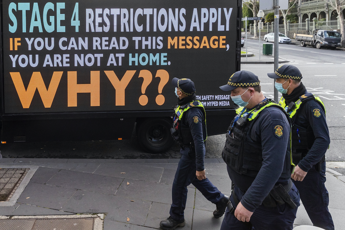 ▲維多利亞州首府墨爾本新增12例新冠肺炎確診案例，維州政府下令封城1週，且特別在聲明中提到台灣。（圖／美聯社／達志影像）