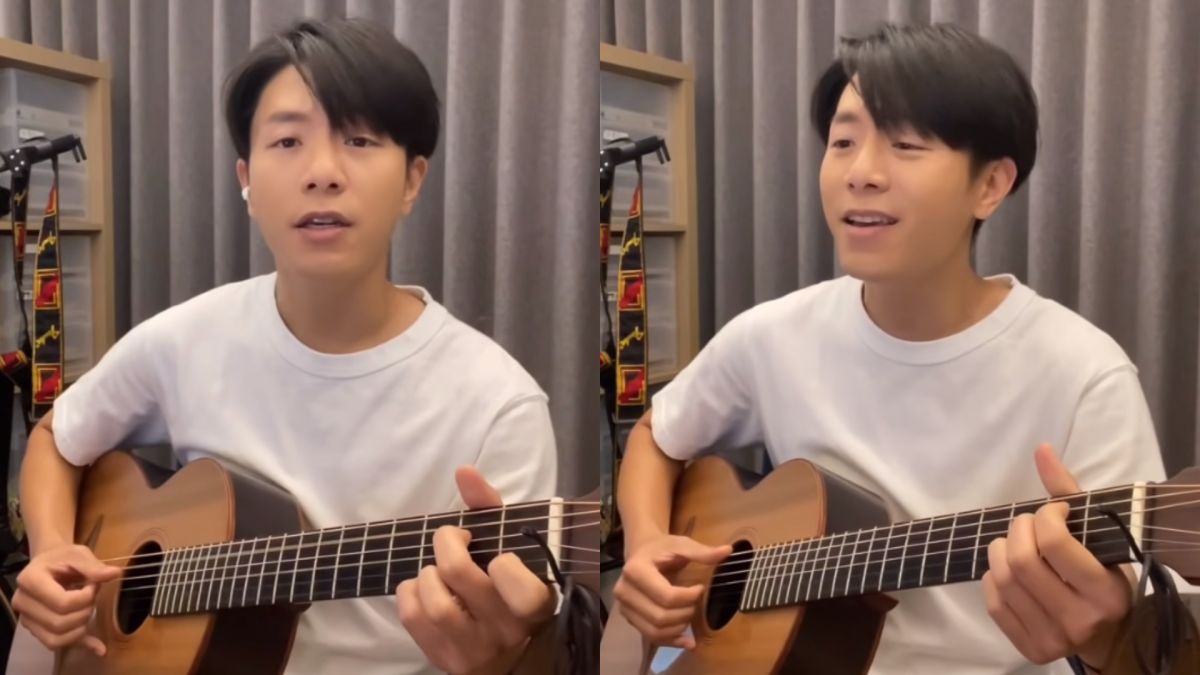 ▲韋禮安自彈自唱《火神的眼淚》片頭曲《因為是你》。（圖／韋禮安YouTube）