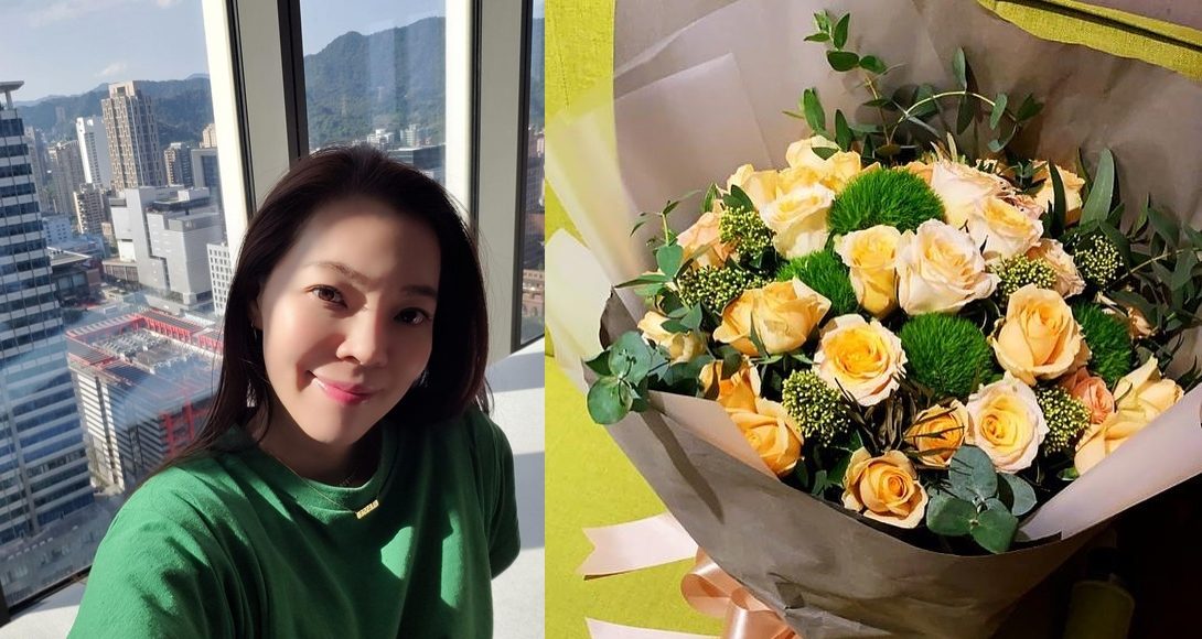 ▲曾馨瑩情人節秀出老公送的玫瑰，感情甜蜜。（圖／曾馨瑩 IG）