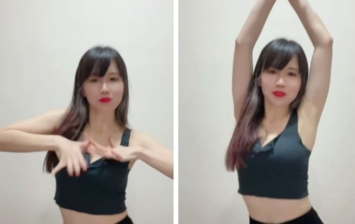 ▲小帆曬出12秒熱舞影片，背心的釦子沒扣好，讓美胸呼之欲出。（圖／翻攝小帆IG）