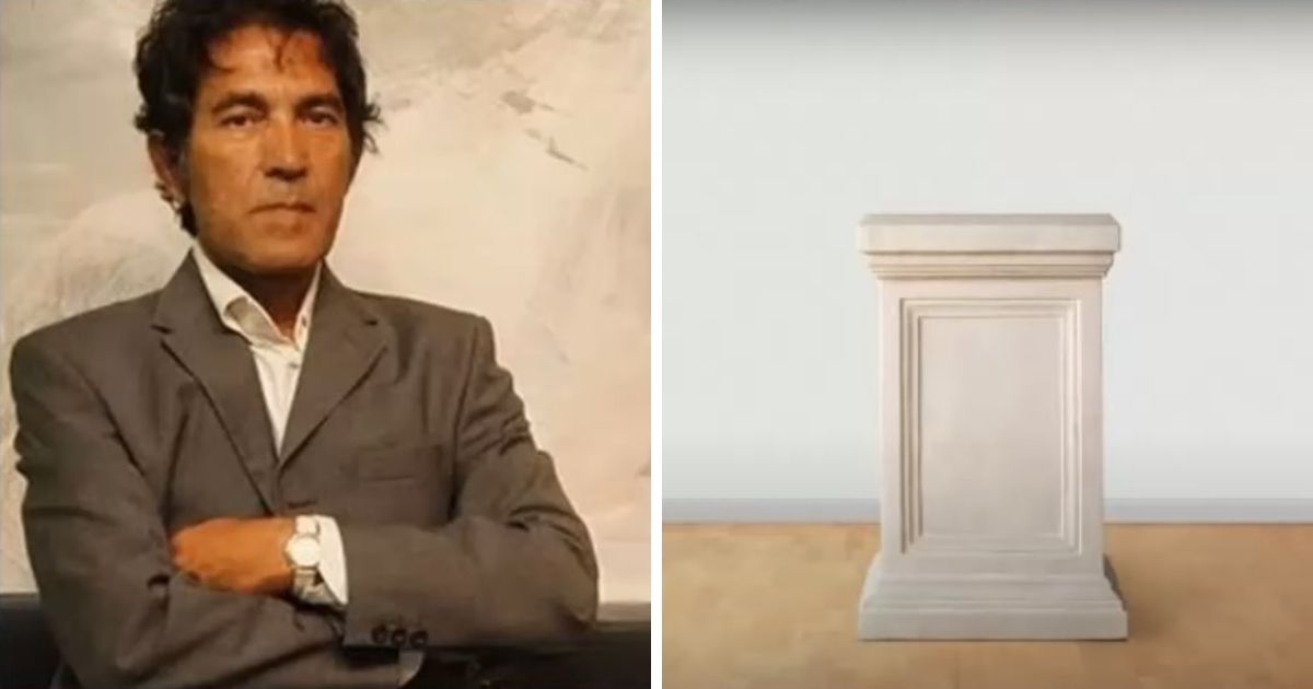 ▲一個義大利藝術家所製的「隱形雕像」於五月初成功以標價15,000歐元(約新台幣505,581元)的金額售出。 (圖/擷取自YouTube)