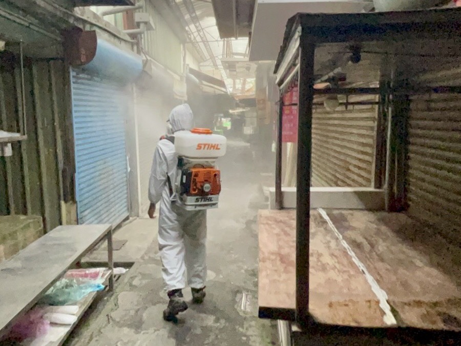 ▲市府針對確診者足跡到過的市場，獲報後均立即通知暫停營業並完成清消(圖／經發局提供2021.6.2)